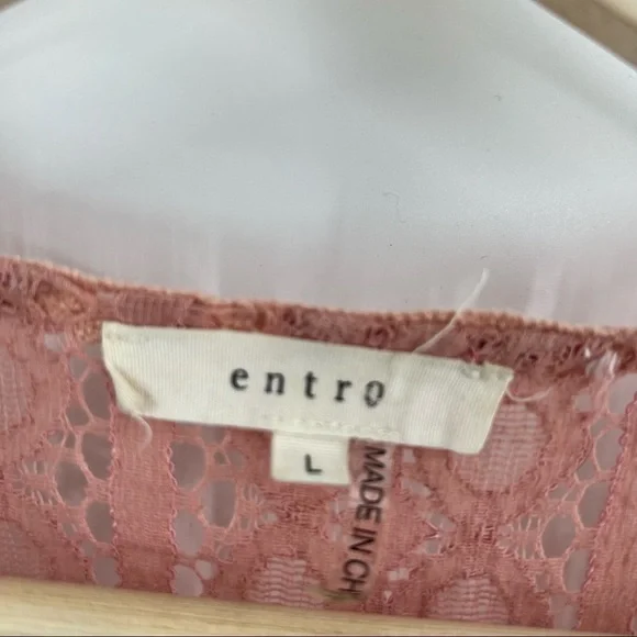 ENTRO dusty rose boho duster size L - Picture 9 of 10